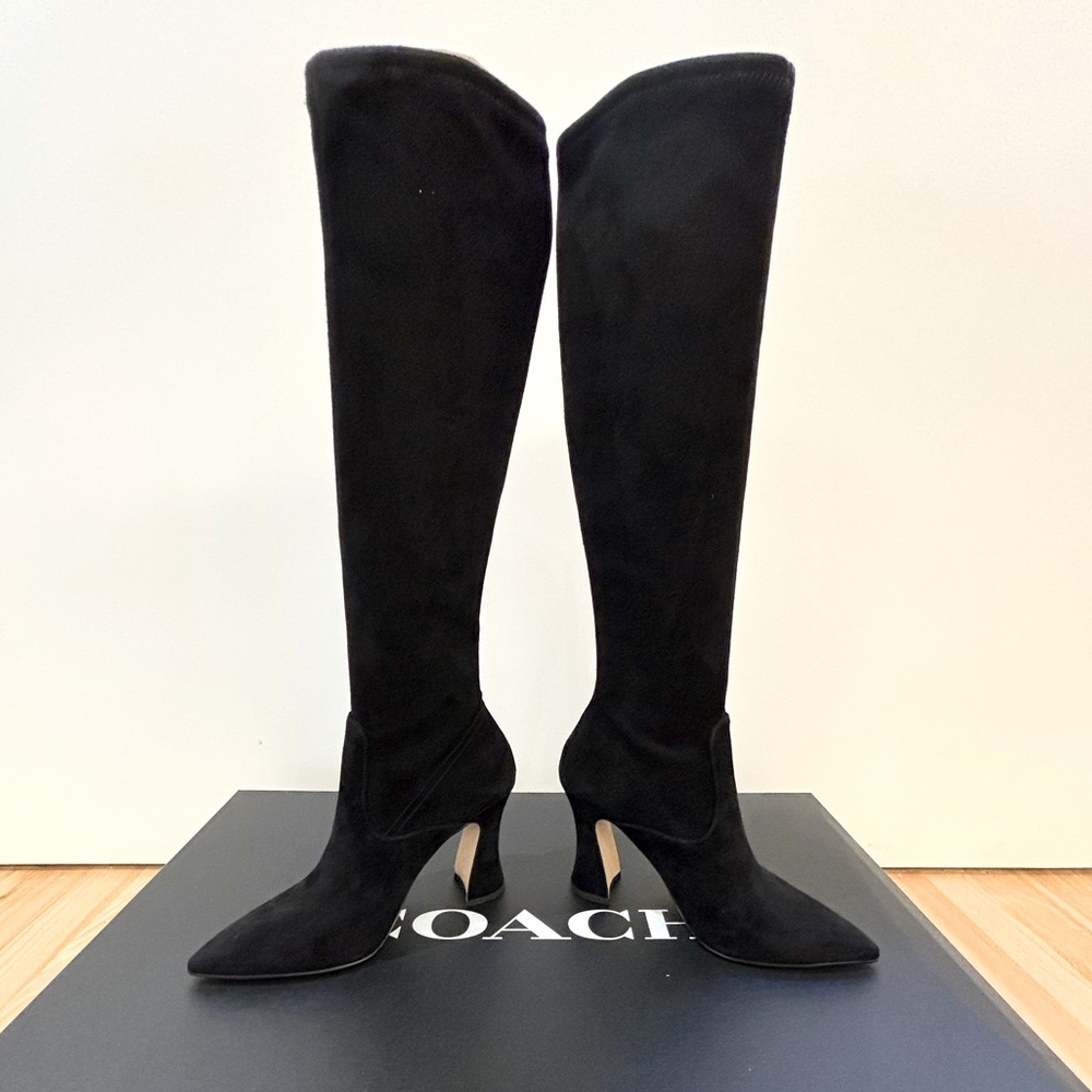 COACH Cece Suede Boots Black Size 5 NEW Never Worn In Original Packaging